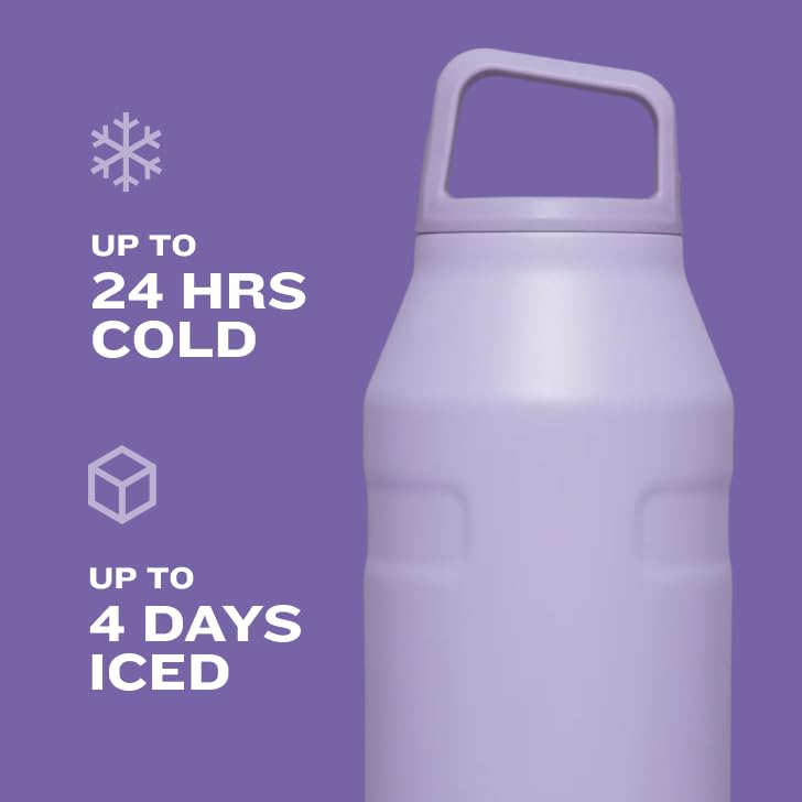 Lavender 50 Oz Insulated Water Bottle with Wide Mouth & Leakproof Lid