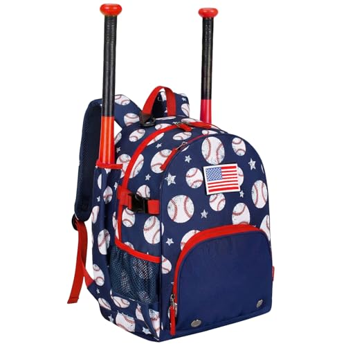 Choco Mocha TBall Bag for Toddler Kids with Bat Holder - Blue Variation