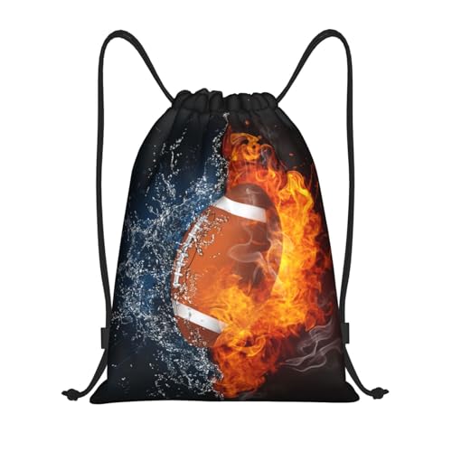 Football Sports Drawstring Backpack Kids Teens Adults Small 14x16.9 inch