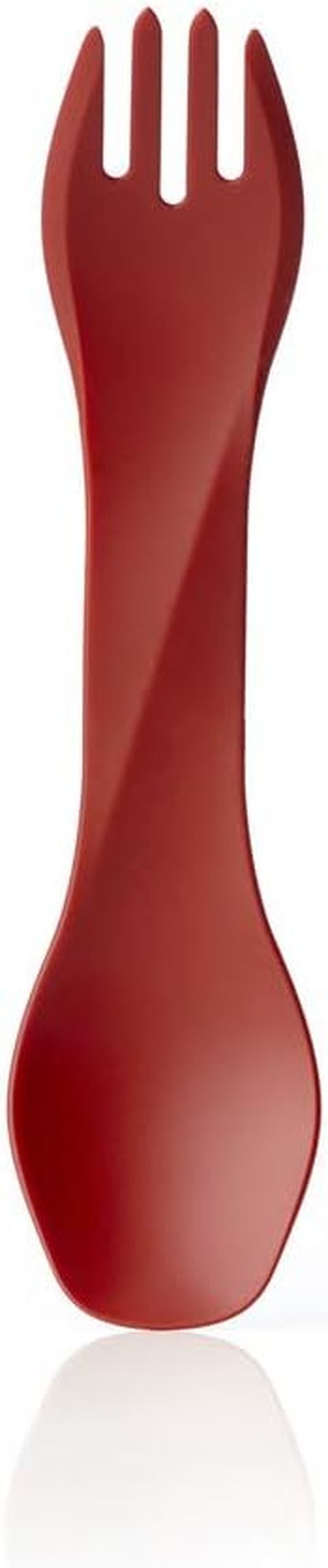 humangear GoBites Uno Portable Silverware Utensils Camping Gear Accessories Kitchen Equipment for Cooking or Lunchbox, 1-Pack, Red