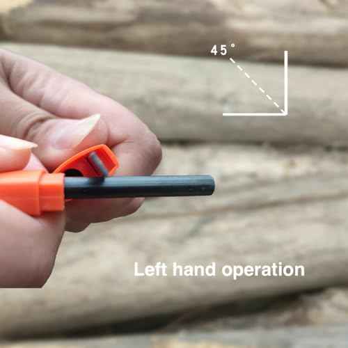 2Packs Ferro Rod Fire Starter for Camping, Ferrocerium Flint and Striker Survival Kit (Black)