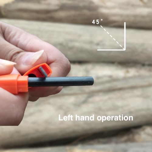 Orange Ferro Rod Fire Starter for Camping & Survival Kit - 2 Pack