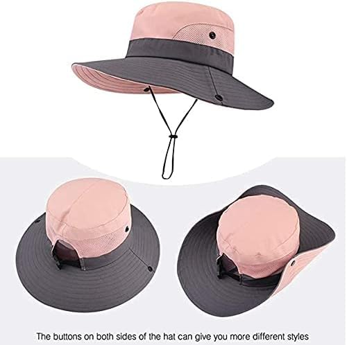 Women's Summer Sun-Hat Ponytail - Outdoor UV-Protection Mesh Wide Brim Foldable Hat with Ponytail Hole