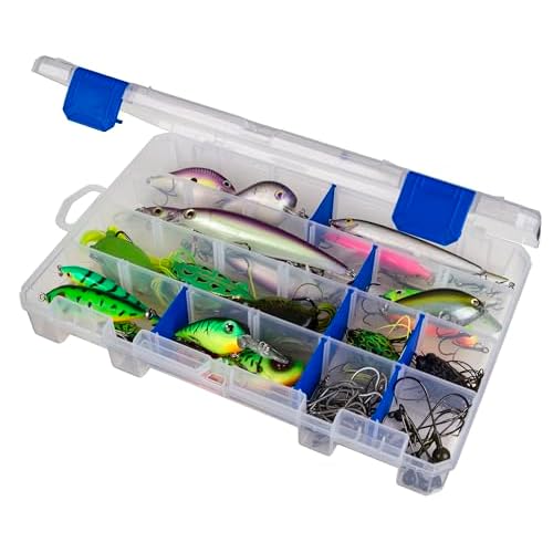 Flambeau Outdoors 4007 Tuff Tainer Fishing Tackle Box with Zerust Anti-Rust Dividers - Includes 12 Dividers, 24 Compartments, Clear Fishing Lure Organizer