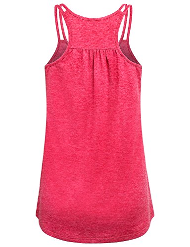 Hibelle Womens Watermelon Red Yoga Tank Top - Medium, Racerback Workout Shirt