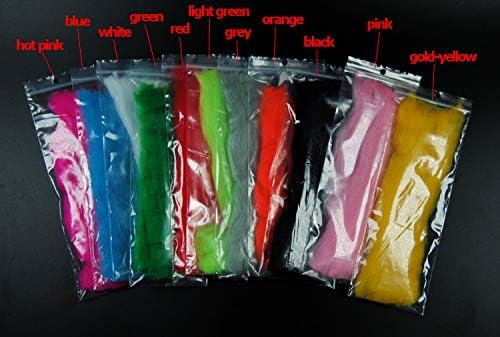 GREATFISHING 12 Color/Set 12pc Fly Tying Egg Yarn Glow Bug Yarn Fiber Baitfish Lure Parachute Fly Tying Material Streamer Flies