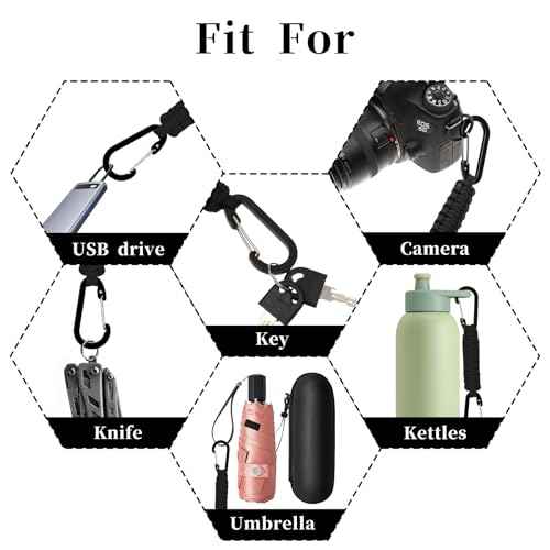 Paracord Keychain, Heavy Duty Tactical Lanyard Clip, Quick Release Key Clip, Military Braided 550 Paracord