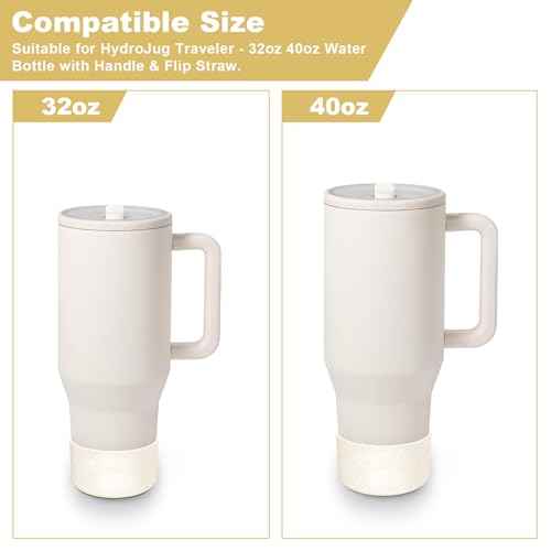 2PCS Glitter Silicone Boot for Hydrojug Traveler 40 oz, Anti-Slip Protective Sleeve for Hydrojug Stainless Steel Tumbler, Bottom Cover Base Accessories