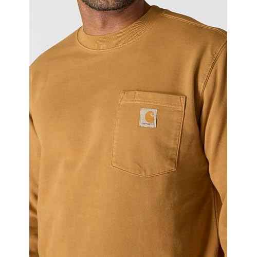 Carhartt Men's Relaxed Fit Midweight Garment Dye French Terry Crewneck Pocket Sweatshirt