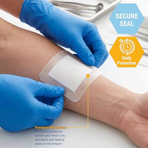 MED PRIDE Waterproof Composite Island Dressing 4x4 Inch Pack of 10 - Sterile, Adhesive Wound Cover