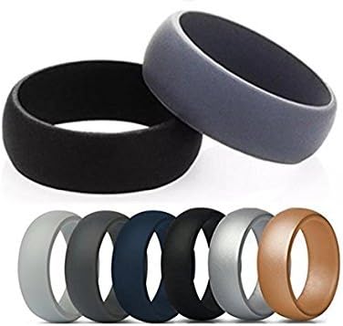 Unisex Silicone Ring Brand (Black, 6)
