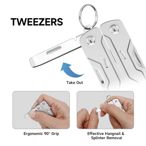 Mini Keychain Multitool with Scissors & 8 Functions - Purple S0