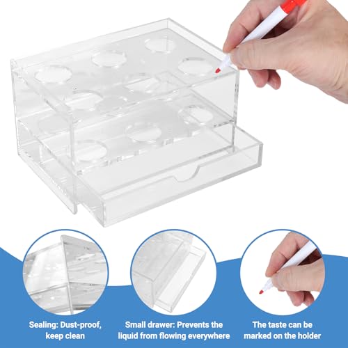 6 Holes Flavor Cartridge Holder For Cirkul,With Drip Tray, Sip Flavor Stable Cartridges Holder Compatible With Cirkul,Acrylic sips Stands
