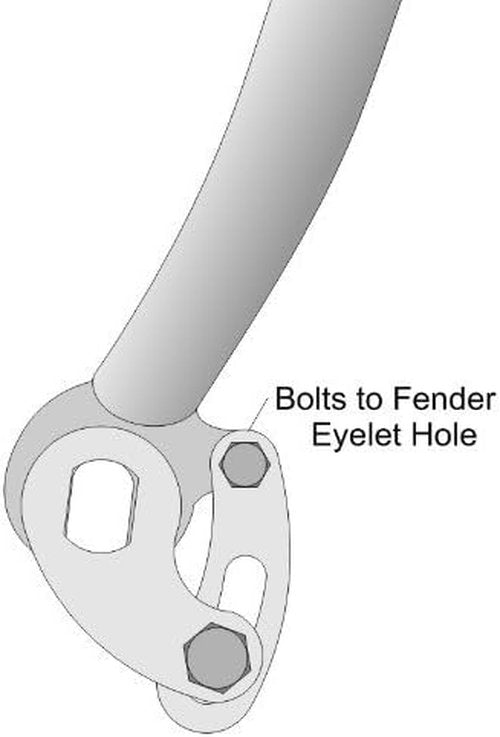 FRONT Torque Arm for Forks with Fender Eyelets - Heavy-Duty 1/4" Stainless Steel