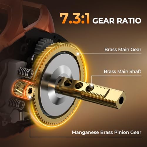 Baitcasting Fishing Reel - Right Shiny Orange 7.3:1 Gear Ratio Lightweight