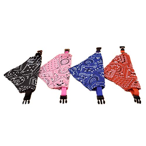 Adjustable Dog Bandanas 4-Pack Christmas Pet Scarves Small Medium Breeds