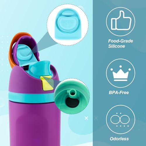 5pcs Replacement Stopper for Owala FreeSip 24/32oz, BPA Free Water Bottle Top Lid Gasket Part for Owala 16/19/24/32/40oz Silicone Seal Bottle Cap Mouth Bottle Sealing Gasket Plug Accessories(5 Colors)