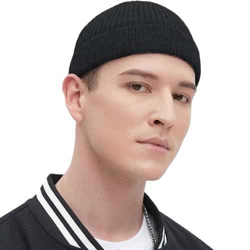 Fisherman Beanie Hats for Men Women,Wool Knit Trawler Skull Cap,Watch Cap,Spring Fall Winter Warm Short Hats