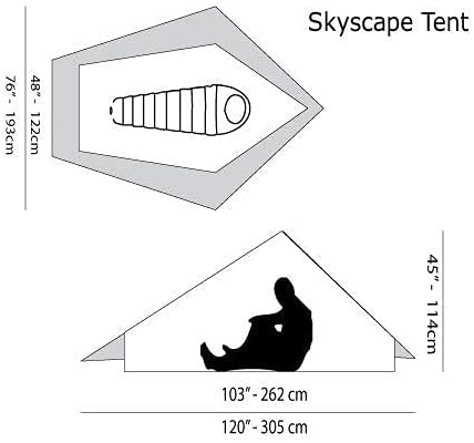Six Moon Designs Skyscape Scout Green 1 Person Ultralight Tent. 38 oz. Affordable Backpacking, Hiking Tent. Polyurethane Coated 190T Polyester. Trekking Pole Setup. Great 1st Ultralight Camping Tent.