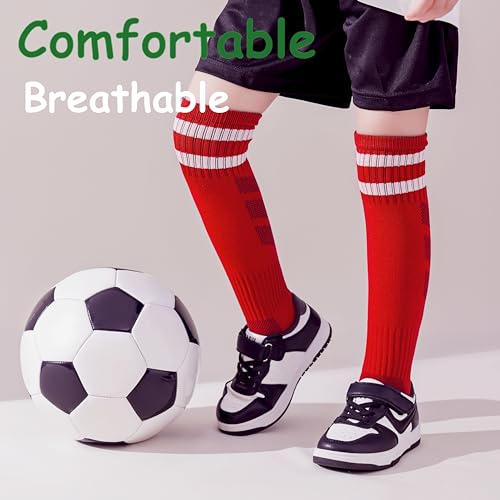 Toddler Boys Soccer Socks 5-7 Years 6 Pack Knee High Athletic Football Socks