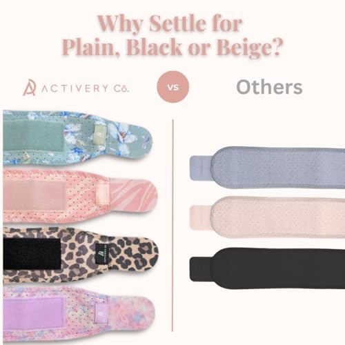 Carpal Tunnel Wrist Brace Left Hand, Right Hand for Women, Day or Night Compression Wrist Support Brace for Fitness, Keyboard Use, or Overnight Support, 2 Pack, Sage Green Floral Print
