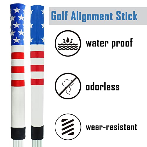 Golf Alignment Stick Cover Case Holder for 3 Sticks - White Embroidery