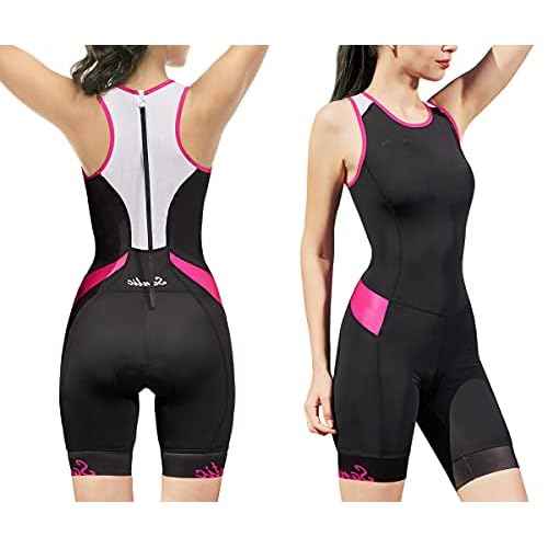 Women's Triathlon Suit One-Piece Sleeveless Tri Suit Padded Quick-Dry Slimming for Running Swimming Cycling