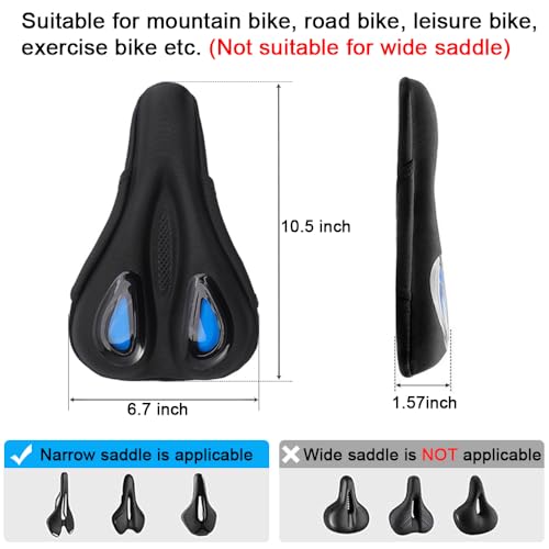 Bike Seat Cover Bike Cushion for Men Women Comfortable Gel Padded Bicycle Seat Cushion Compatible with Peloton, Outdoor & Indoor