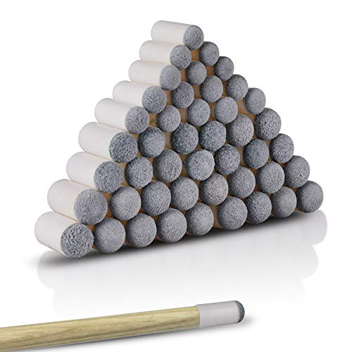 Pool Cue Tips 50 Pieces Slip-On Replacement Billiard Tip Set 4 Sizes