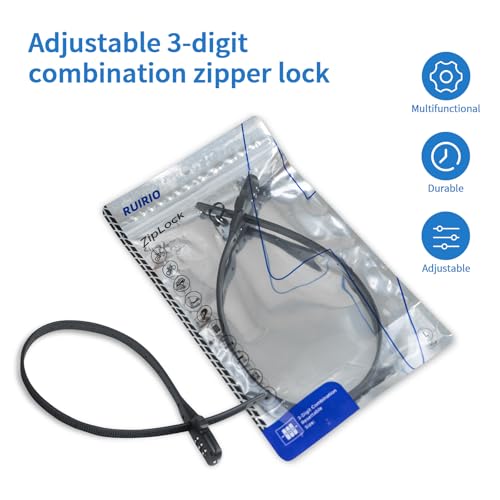 Zip Tie Lock Adjustable Cable Lock for Kids Bike, Fridge, Scooter, Bike Rack, Cabinets, Drawers, Gates, Fences, Helmet,Toolboxes, Lightweight Bicycle Lock, 2 Pack (Black)