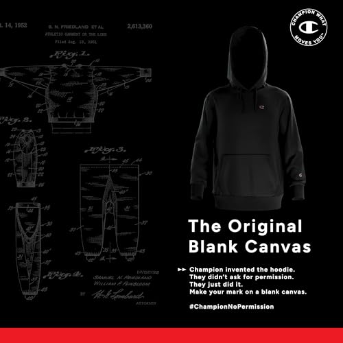 Champion Men's Pullover Fleece Hoodie - Midweight, C Logo, Large, Team Red Scarlet