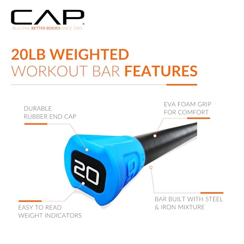 Weighted Body Bar 20 LB Fitness Equipment for Strength and Balance