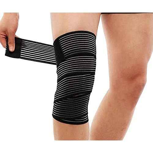 Thigh Support Compression Bandage Sleeve for Women and Men, Lower Leg Compression Wrap Brace for Thigh Pain, Shin Splint Guard for Football, Tennis, Volleyball, One Size Fit Most, Adjustable