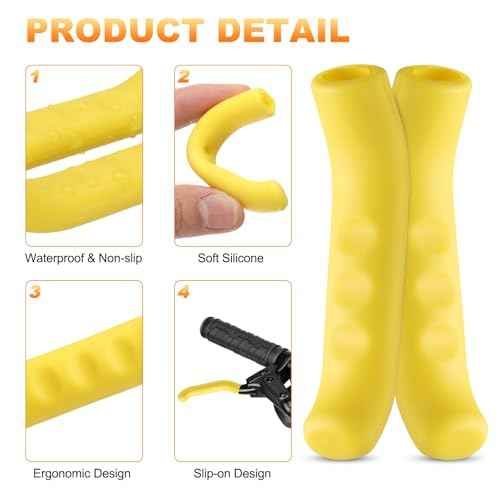 HARFINGTON 1 Pair Bike Brake Lever Cover Silicone Brake Lever Grip Protector Anti-Slip Brake Handle Protection Covers Sleeve for Mountain Road Bike Cycling, White