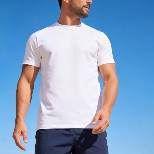 Men's Quick Dry Short Sleeve T-Shirt Pack - Breathable Moisture-Wicking Fitness Shirts - Medium / White Gray Black