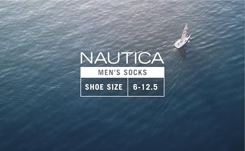 Nautica Mens Quarter Socks Cushioned Moisture Wicking Athletic Socks 6 Pack - All Black 12.5 Size