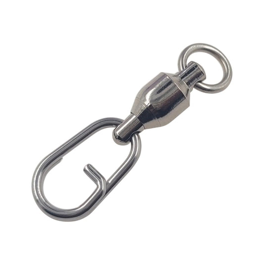 Fishing Ball Bearing Swivel Fishing Split Ring Fast Link Fishing Lures Stainless Steel Solid Welded Rings Barrel Swivels Saltwater (Ball Bearing Swivel with Split Ring (8454), 1#-0.8INCH /26LB)