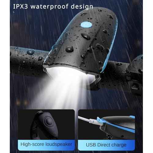 Bike Lights with Horn Set USB Rechargeable Bike Accessories for Kids Adults Waterproof IPX5
