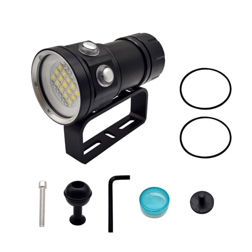 18000 Lumen Waterproof Dive Flashlight for Scuba & Snorkeling - IPX8