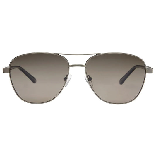 KIRKLAND Unisex Aviator KS17 M50 Satin Gunmetal Smoke Grey Polarized Sunglasses
