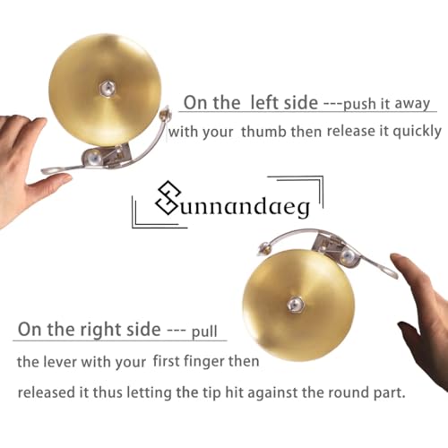 Bike Bell Bicycle Bell for Adult Bikes Brass Bike Bells Produced a Clear and Resonant Ringing Sound Fit for Handlebar 22.2-31.8mm City Bikes Cruisers Road Bikes MTB Bike Accessories