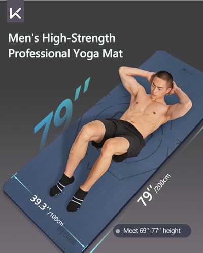 KEEP Blue Extra Wide & Long Yoga Mat 79x39x7mm Non-Slip TPE Exercise & Pilates Mat