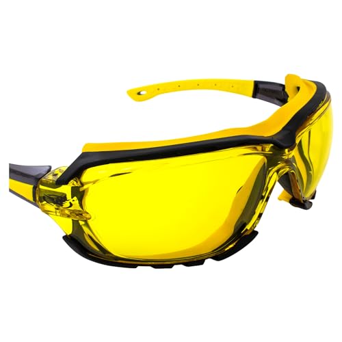 Octane Sport Motorcycle Riding Safety Glasses with Yellow Gasket and Lens