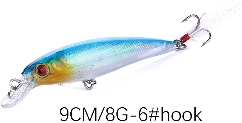 OriGlam 10pcs 3D Artificial Minnow Fishing Lures Baits, Fishing Tackle CrankBait Bass, Hard Bait Swimbait Fishing Lure