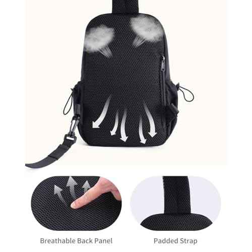 Wandering Nature Sling Bag for Women Lightweight Quilted Crossbody Bag Fits for 11" Tablet with Breathable Back Panel Anti Theft Pocket Padded Strap USB Charge Port, Ideal for Travel, Daily Use