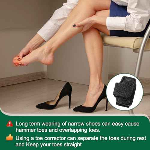 Hammer Toe Straightener for Women & Men - 2 Pack Toe Splints & Wraps for All-Day Comfort for Walking, Running or Rest - Relieve Discomfort from Bent, Curled & Broken Toes
