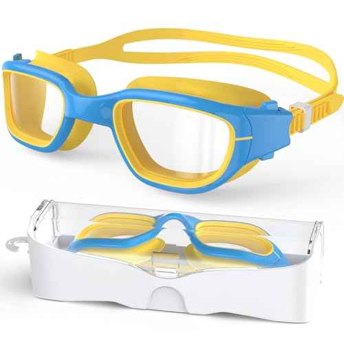 Kids Swim Goggles,Swimming Goggles for Kids 6-14, Anti-Fog UV Protection Pool Glasses for Boys Girls