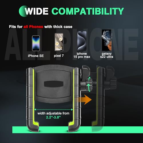 Hikeen Kayak Phone Holder, 360¡ÆAdjustable Phone Holder with Long Arm, Kayak Fishing Accessories, Kayak Phone Mount Compatible with Smartphone from 4''-7''£¨1Pack£©