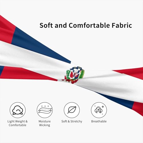 Dominican Republic Flag Sports Headband Moisture-Wicking Sweatband for Running & Fitness - Unisex