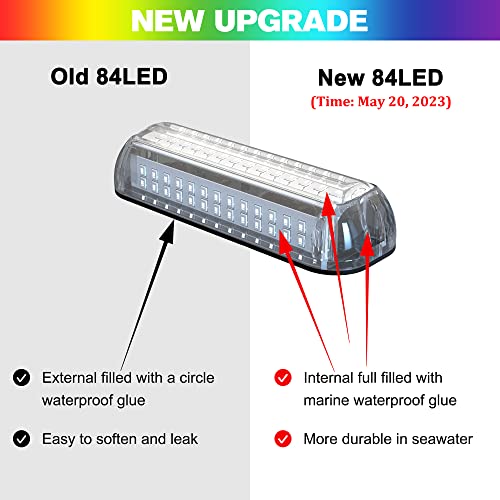 Blue Marine Underwater Boat Light 84LED 3000LM 180° Waterproof 10-36V